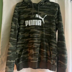 Puma Green Camouflage Hoodie. Size Medium